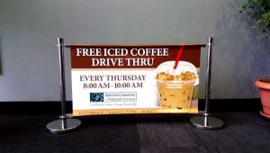 free coffee promotion printed banner