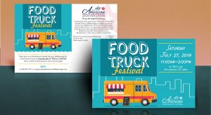 all american assisted living food truck festival postcard