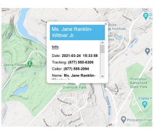 call tracking map view